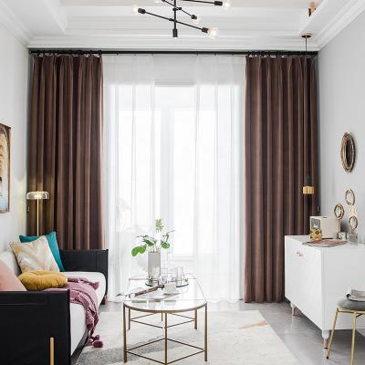 China Custom Wholesale Eco-friendly Ready Luxury Living Room Noise Reduction Jacquard Curtain Hotel Design Darkening Window Curtains With Drapery for sale