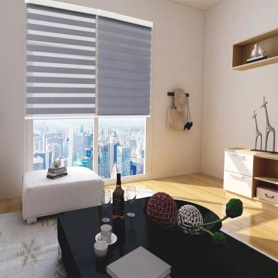 China Hot Sale Eco-friendly Light Filtering Manual Zebra Blinds Korean Vision Blinds Fabric Bonded Cassette Shade For Windows Factory Price for sale