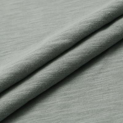 China QS5044 China Factory 100% Cotton 21s Anti-Static Roving Knit Plain Jersey Fabric For Clothing T-shirt Fabric Bamboo Textured Breathable for sale