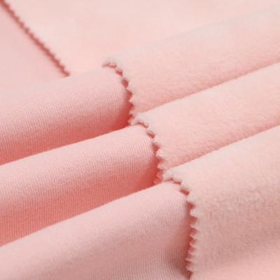 China QS9332 China Factory Stretch Fabric 380gsm Interloop Bonding Fabric Bonded With Polyester Spandex Fleece Fabric For Loungewear for sale