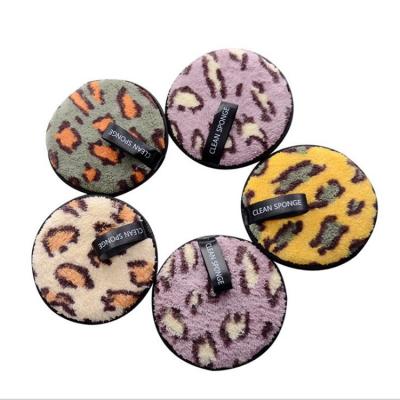 China Sustainable Reusable Makeup Remover Microfiber Print Leopard Cloth Face Shields for sale