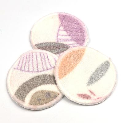 China Reusable Bamboo Towel Eraser Bamboo Printing Cloth Makeup Remover Facial Pads for sale