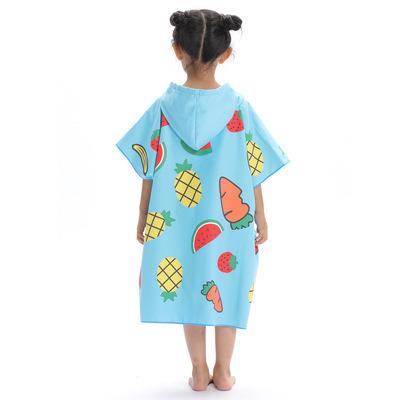 China Hot Selling Kids Safe Cartoon Microfiber Kids Beach Poncho Children Hooded Beach Towel for sale