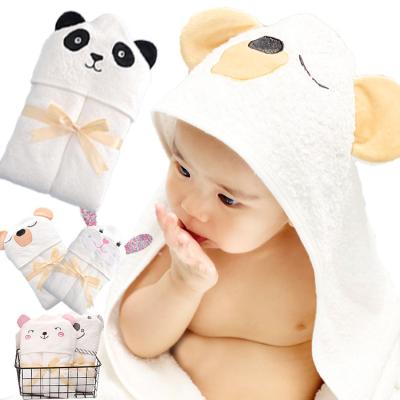 China High Quality Child Safe Fiber Bamboo Washcloth Infant Ears Bath Soft Baby Towels With Hood for sale