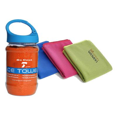 China Sports Ice Soft Pleasantly Cool Physical Fast Cooling Face Towel for sale