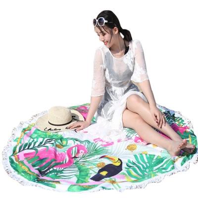 China Sustainable Beach Towels With Logo Printing Custom Sand Free Round Beach Towel for sale