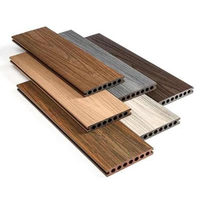 China Eco-friendly Hollow Profile Cheap Price Embossed Composite Plastic Wpc Outdoor Patio Eco Wood Decking Flooring Reckless for sale