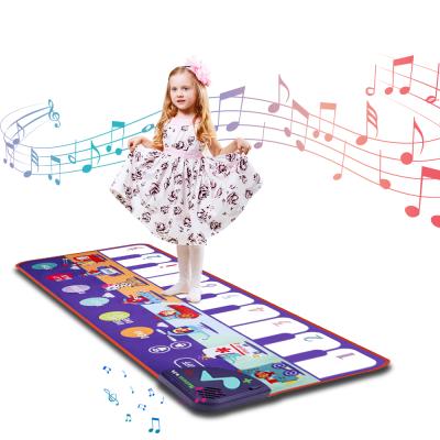 China Colorful Design Visual Stimulation 8 Carry Sounds Dancing Game Mat Toy Educational Musical Piano Keyboard Mat Kids Smart Toys for sale