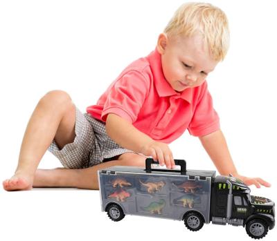 China Best Selling Cheap 6pcs Dinosaurs Mini Truck With 6 Mini Dinosaurs Educational Kids Toy Car For Children for sale