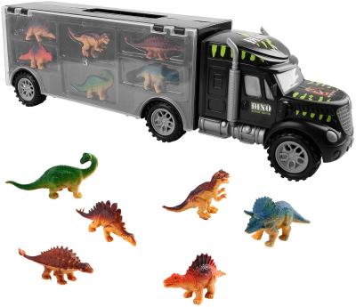 China Kids Smart Toys Eco-friendly Material Non-toxic With 6 Mini Dinosaur Transport Educational Baby Car Truck Toy for sale