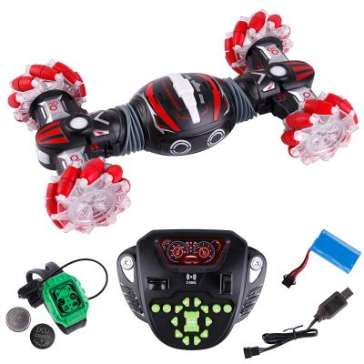 China Wholesale Price Light and Music 360 Degree Rotating Twisting Gravity Sensor Watch Controlling 1/12 Scale Kids Toys Drift Rc Remote Control Car for sale