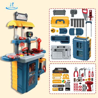 China DIY Pretend Play Tool Kit Portable Pretend Toy House Play Children Plastic Tools Kit Toy For Kid Boy for sale