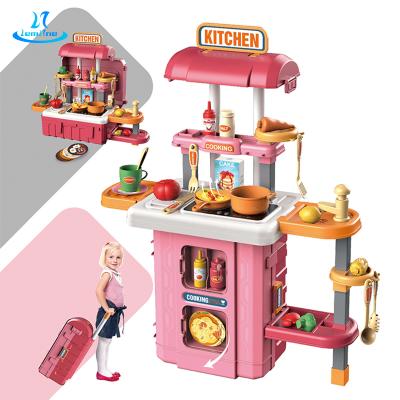 China Baby Cooking Toys 2022 Latest Design Girls Pretend Play Kitchen Toys Kids Cooking Set For Kids Big Size for sale