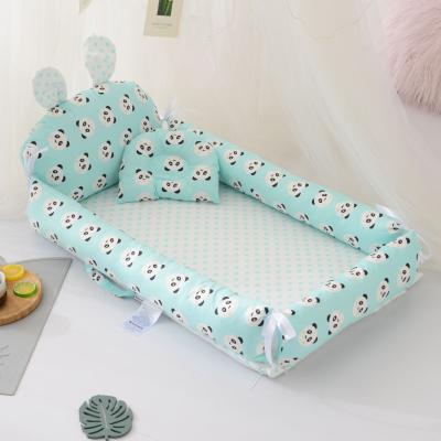 China 2021 Modern New Design Baby Bedside Cradle Crib Bed, With Bed Nets Baby BumperBed for sale