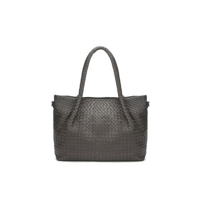 China 2022 New PORTABLE PU Small Tote Bag Women Designer Woven Leather Luxury Shopping Bag for sale