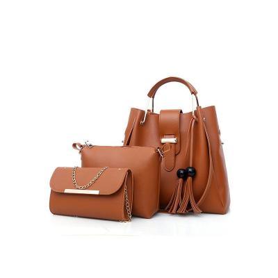 China 2022 portable wholesale popular ladies bags pu leather handbag set custom handbag 3 in 1 handbags for women for sale