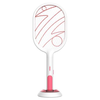 China Sustainable Product 2021New Mosquito Killer Lamp Electric 2 In 1 Swatter USB Rechargeable Mosquito Racket for sale