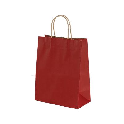 China Recycled Materials Recycled Colorful Thick Take Away Paper Bag Kraft Paper Bag With Handle For Shopping for sale