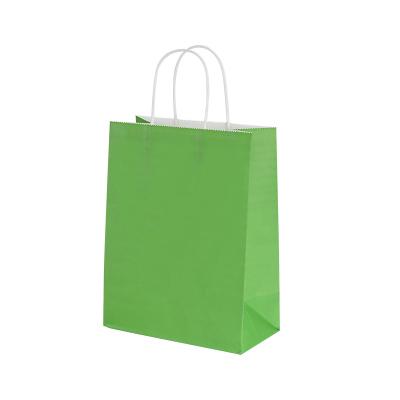 China Recycled Materials 130g 150g Thick Recycled Paper Bag Take Away Kraft Paper Bag With Handle for sale