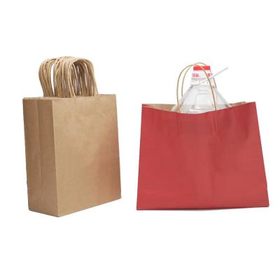 China Recyclable Paper Packaging Take Out Shopping Bag Recyclable Kraft Paper Bag With Handle for sale