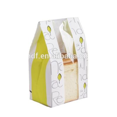 China Recyclable Custom Toast Kraft Paper Bag With Pointed Bottom For Bread Paper Bag With Clear Window Food Grade for sale