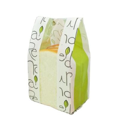 China Recyclable Clear Bottom Kraft Paper Bag Bread Food Grade V Packaging Paper Bag With Clear Window for sale