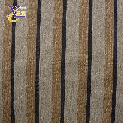 China Xingchen viable fancy professional textile knitted classic chunky stripe patterned for shinny jacquard lurex gold fabric for sale