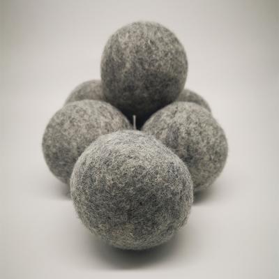 China Premium viable gray 8.5cm odor elimination/dehumidification china supply 100% woold wool dry laundry balls for sale