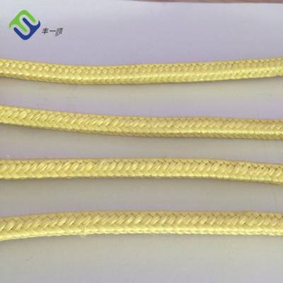 China High Quality Braided Aramid Rope 12mm Aramid Fiber Rope Fire Resistant Emergency Exit Rope for sale