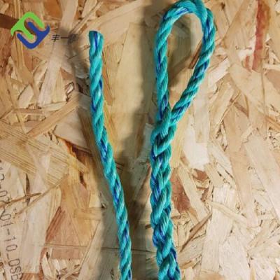 China Packing 10mm * 180cm 3 Strand Twisted Polypropylene PP Rope With Splice For Fish Farming for sale