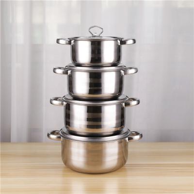 China Wholesale 8pcs Soup Stocked And Stock Pot Set Non Stick Stainless Steel Pots Set With Lid for sale