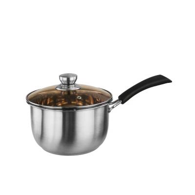 China Stocked Kitchenware Stainless Steel Pot Bakelite Handle Casserole Milk Home Cooking Pot for sale