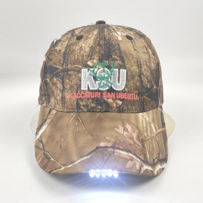 China COMMON 2022 New Style Camouflage LED Trucker Hat Custom Baseball Cap Sports Hats With Embroidery Logo for sale