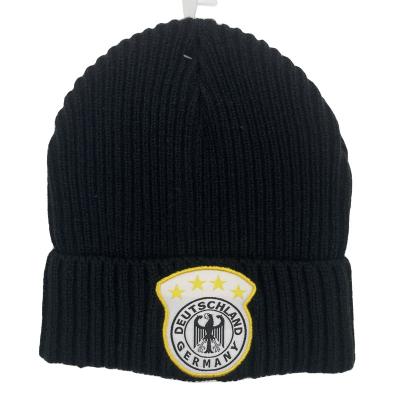 China JOINT Custom Football Team Knit Hat Country Logo Beanies Hat For Winter Keep Warmer for sale