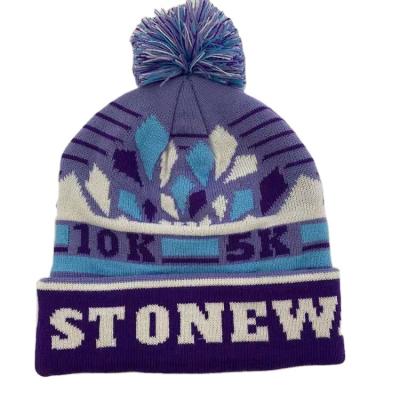 China Wholesale JOINT winter football games jacquard logo and embroidery logo winter toque knit beanie hat for fans for sale