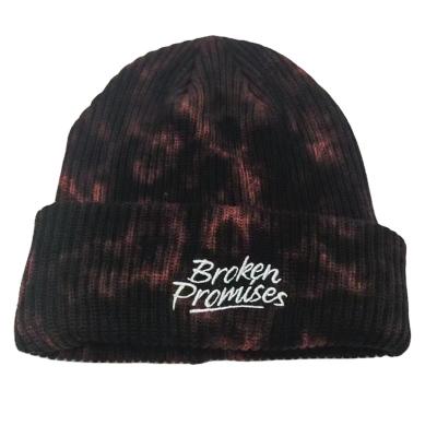 China Newest Fashion Tie Dye Custom Colored Winter COMMON Hat Beanie Hats With Custom Logo for sale