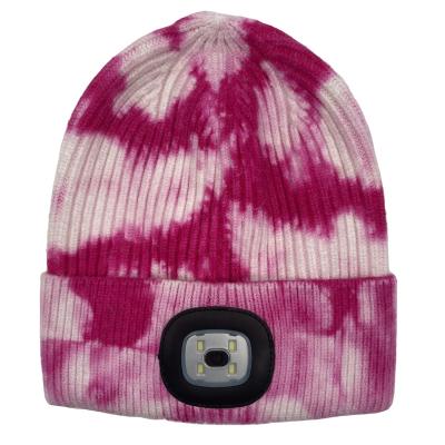 China COMMON Custom Custom Logo Color LED Tie Dyed Winter Beanie Hats For Cold Weather Toques Caps Beanies for sale