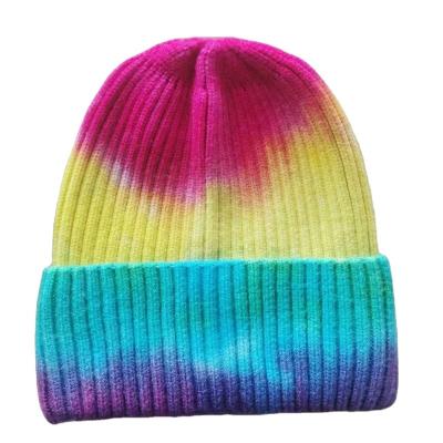 China JOINT Hot Sales Custom Color Tie Dyed LED Beanie Hats For Cold Weather Toques Hats for sale