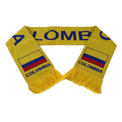 China Designer Custom Acrylic Football Team Clubs Scarf Wholesale Double Side Fan Knitted Souvenir Scarf for sale