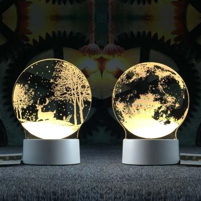 China Modern Creative LED Plug-in 3D Night Light Kids Bedroom Lighting Acrylic Moon Lamp Custom Gift Desk Lamp for sale