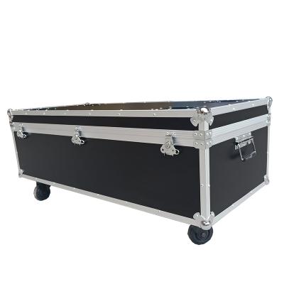 China Waterproof Shockproof Dustproof Custom Flightcase With Big Wheel Aluminum Equipment Flight Case Long With Foam for sale