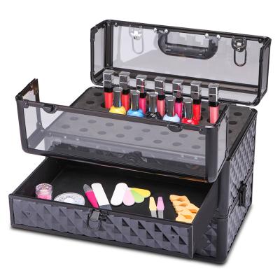 China Nail Polish Storage Cosmetic Case Makeup Train Case for Nail Artist Makeup Organizer Nail Polish Storage for sale