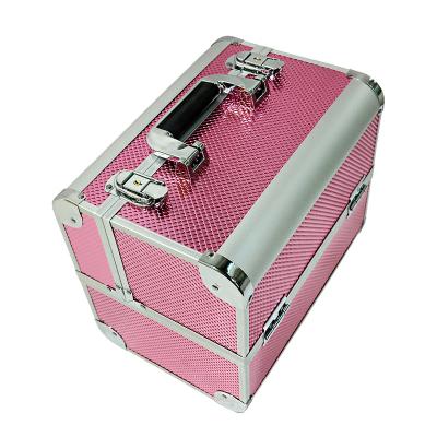 China Fashion Professional Beauty Makeup Case Storage Travel Box Aluminum Rolling Empty Cosmetic Case for sale