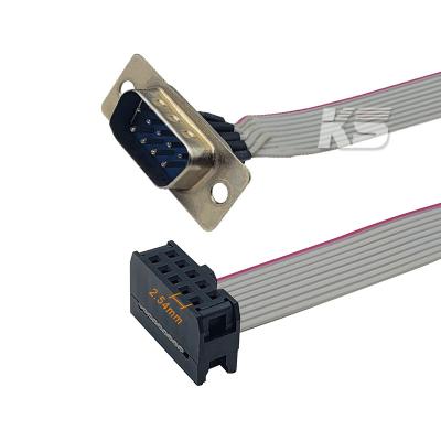 China Electronic dsub plug in 10 pin IDC header ribbon cable plug 2.54mm pitch gray male female connector for sale