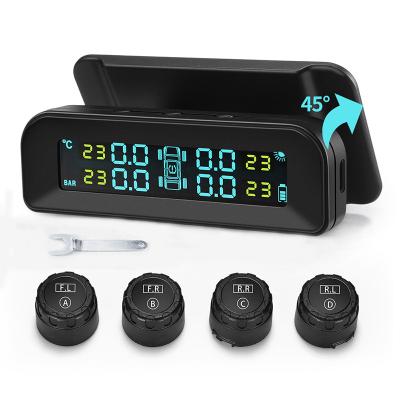 China ABS wireless car built in solar usb tpms tire pressure sensor monitoring alarm system for sale