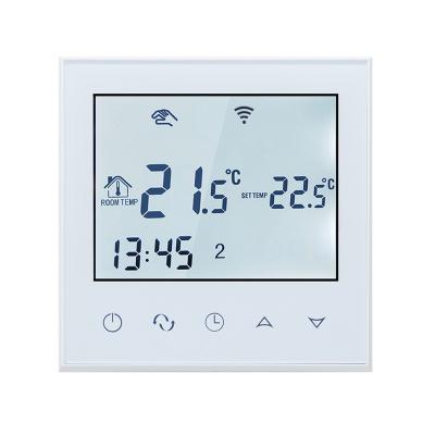 China WiFi Modern Intelligent Programmable Electric Floor Heating Thermostat Blue White Backlight for sale