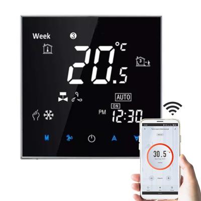 China Modern Tuya Zigbee Wifi Digital Touch Screen AC Fan Valve Coil Temperature Controller Smart Thermostat For HVAC for sale