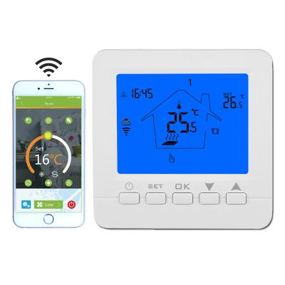 China Modern Smart Touch Screen 16A WiFi Electric Room Heating Thermostat For Floor Heating Controls System for sale