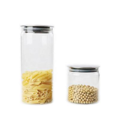 China Sustainable Glass Storage Jar With Lid And Silicone Ring Seal Food Storage Canister for sale