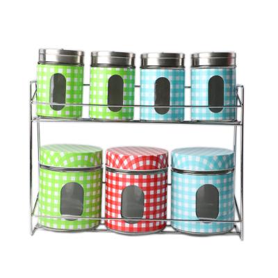 China 7 sustainable candy canisters of different sizes with shelves for sale